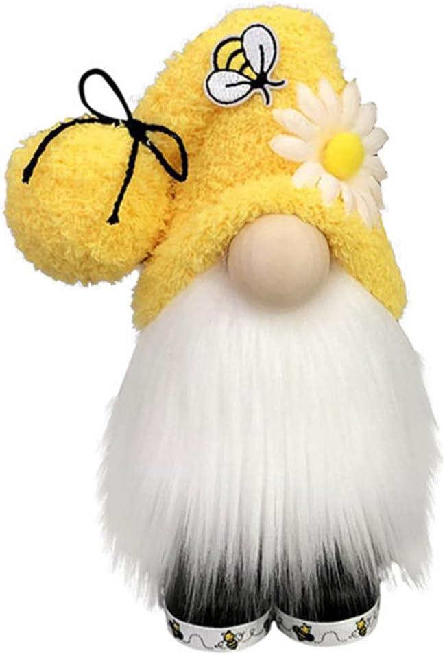 Bee Day Gnome Bumble Bee Faceless Doll Plush Dwarf Elf Ornament Decoration for Farmhouse Spring Desktop Style1 Bee Day Gnome
