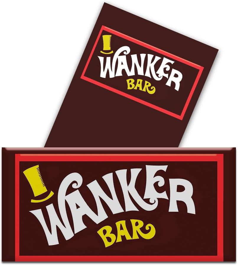 2 x Wanker Bar - Funny Chocolate Novelty Wrappers Insults Joke Valentines Fathers Mothers Day Birthday Secret Santa Gift Present Rude (Chocolate Bar Not Included)
