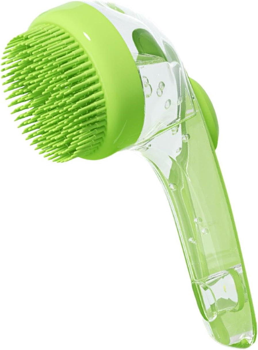 Huayeex Dog Shampoo Brush with Soap Dispenser | Shampoo Massage Bath Brush Long Handle for Shower Daily Cleaning