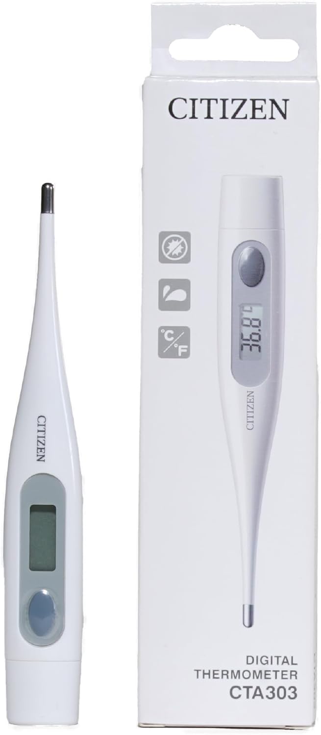 Citizen Digital Thermometer for Basal Body Temperature Readings - Body Temperature Thermometer with Fever Alarm and One Button Operation - Adults, Kids, Ovulation, Newborn, and Baby Thermometers