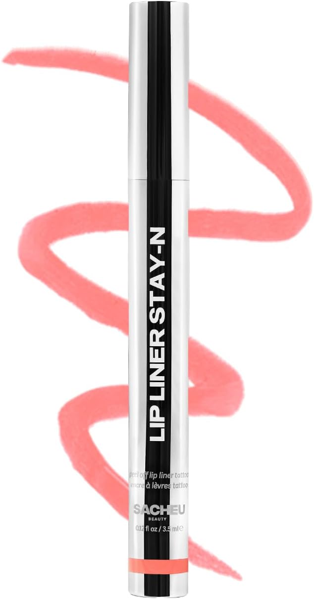 Sacheu Lip Liner STAY-N Peel Off Lip Stain — Long Lasting Matte Lip Tattoo Transfer Proof Lipstain Infused with Hyaluronic Acid & Vitamin E for All Skin Types — Vegan & Cruelty-Free, COREal