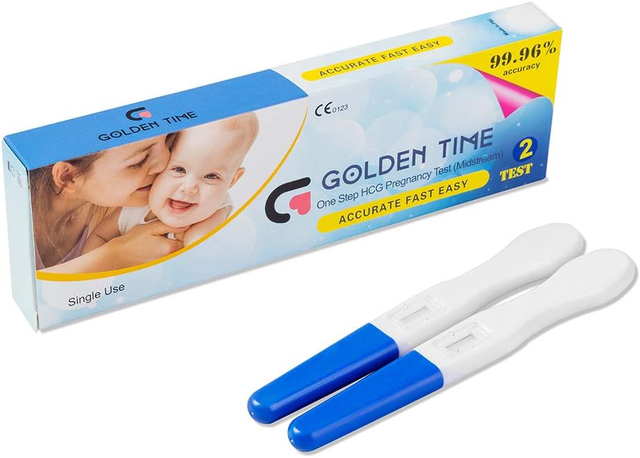 JARUFEE Golden Time - 2 x Early Detection Pregnancy Tests Fast Respond Accurate HCG Urine Test kit Easy Sensitive for Home Self-Testing Blue