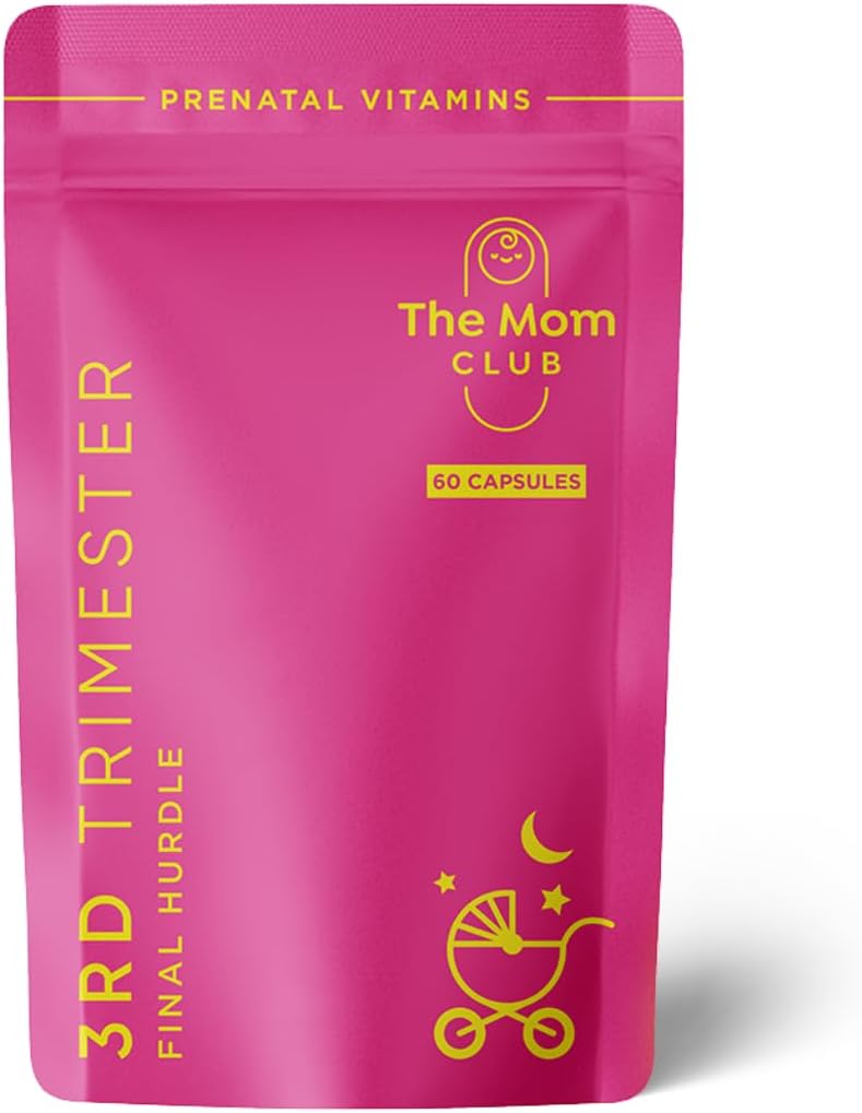 Pregnancy Vitamins - 3rd Trimester - Prenatal Multivitamin with Magnesium, Iron, CoQ10 & Calcium - Weeks 28-Birth Support for Energy, Labour Prep & Baby Growth - 60 Vegan Capsules - 1 Month Supply