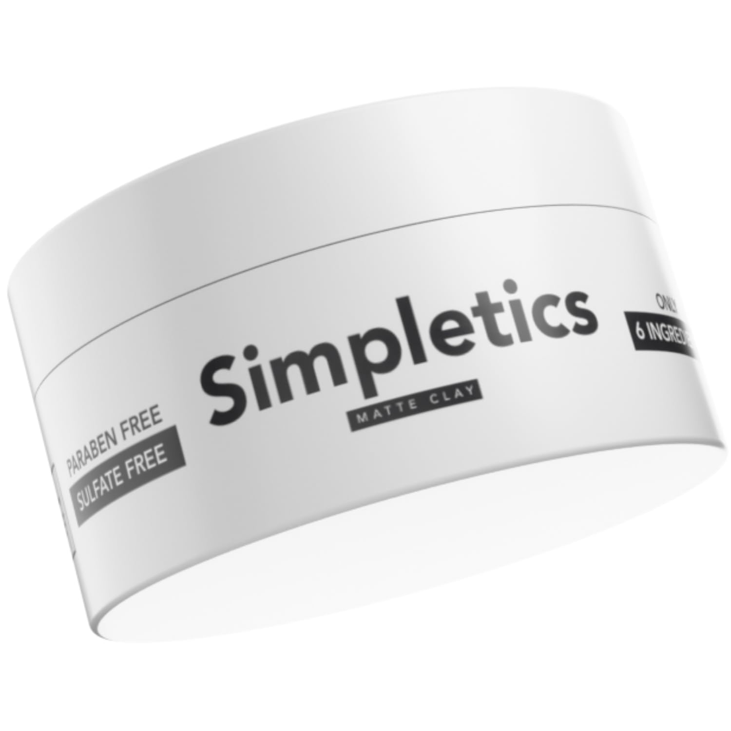Simpletics Hair Clay for Men (Vanilla Scent) – Natural 6 Ingredient Matte Styling Clay with Beeswax & Coconut Oil – Strong Hold, Water Based, Non-Greasy – Adds Texture & Volume – 2oz