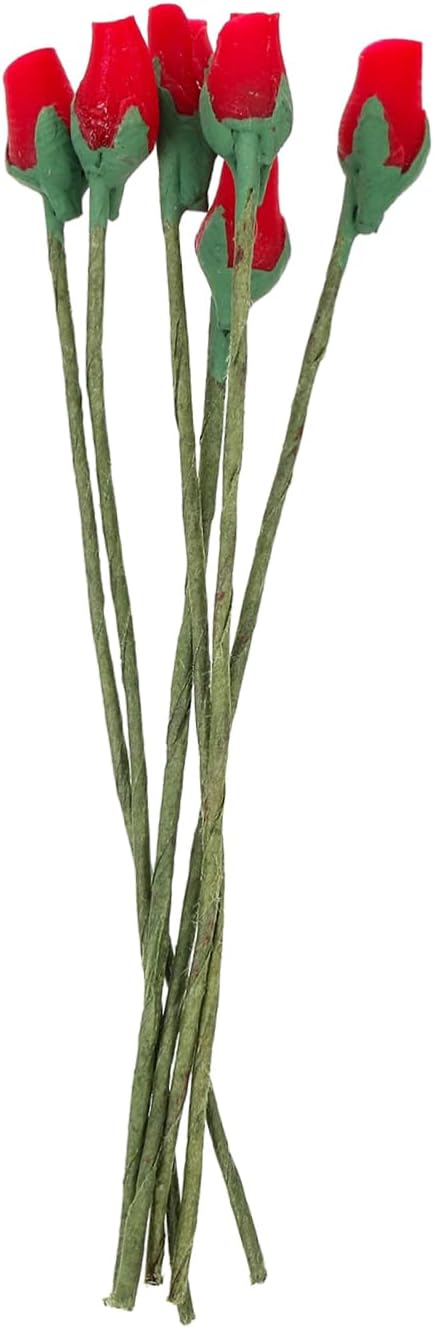 Alipis 6pcs Mini Rose Buds Ornaments Realistic Simulation Flower Buds Decor for Dollhouse Cute Aesthetic Decoration for Boys and Girls Rooms for Miniature Scenes and