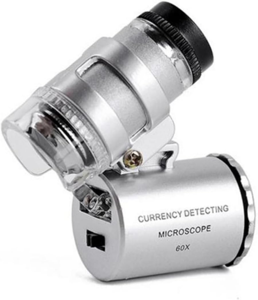 IUBGFTO Pocket Microscope for Adults Hand Held Microscope for Kids Microscope Magnifier Handheld Microscope for Kids Hand Microscope Kids Microscope Mini Currency Child LED