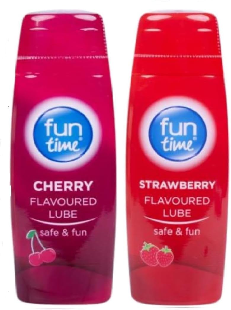 Fun Time Strawberry Lube 75ml, Cherry Lube 75ml (2 Pack) - Bundled by Smart Cutie