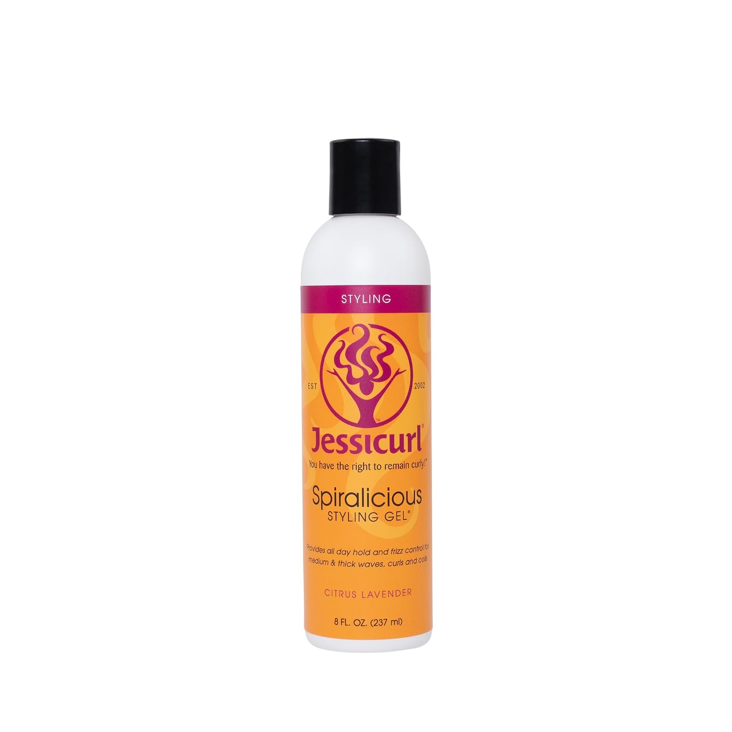 Jessicurl, Spiralicious Gel, Citrus Lavender, 8 Fl oz. Curl Defining Hair Gel for Curly Hair and Frizz Control, for all hair types