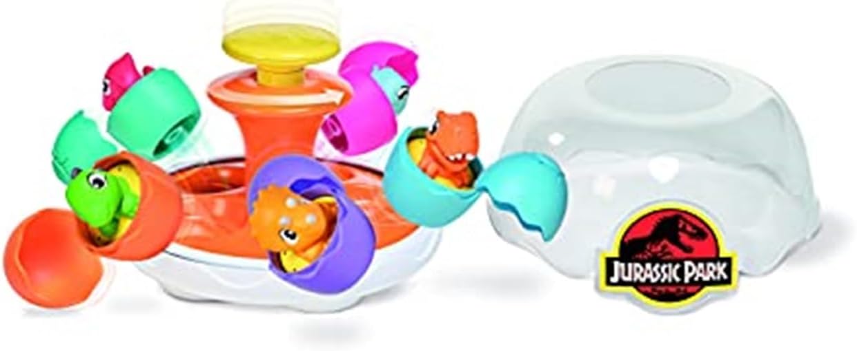 Toomies E73252 Tomy Spin & Hatch Dino Eggs, Dinosaur Children, Jurassic World, Educational Shape Sorter with Colours Sound, Toy for Baby Boys & Girls Aged 1, 2 & 3 Years Old, 7.7 x 7.5 x 7.5 inches