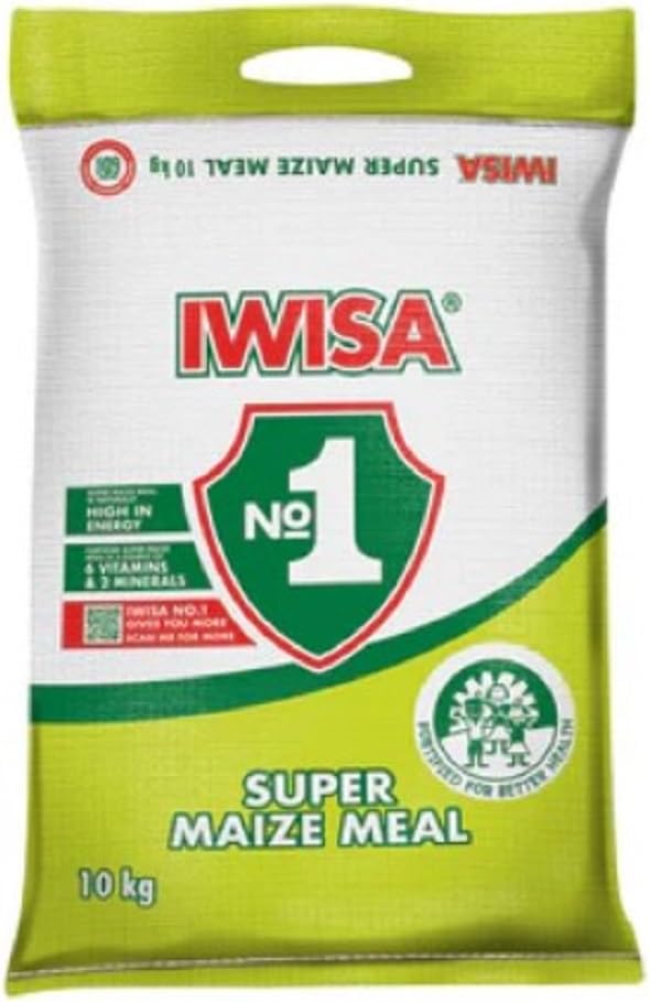 Iwisa, Super Maize Meal South African Food Staple Food from South Africa,10kg, white