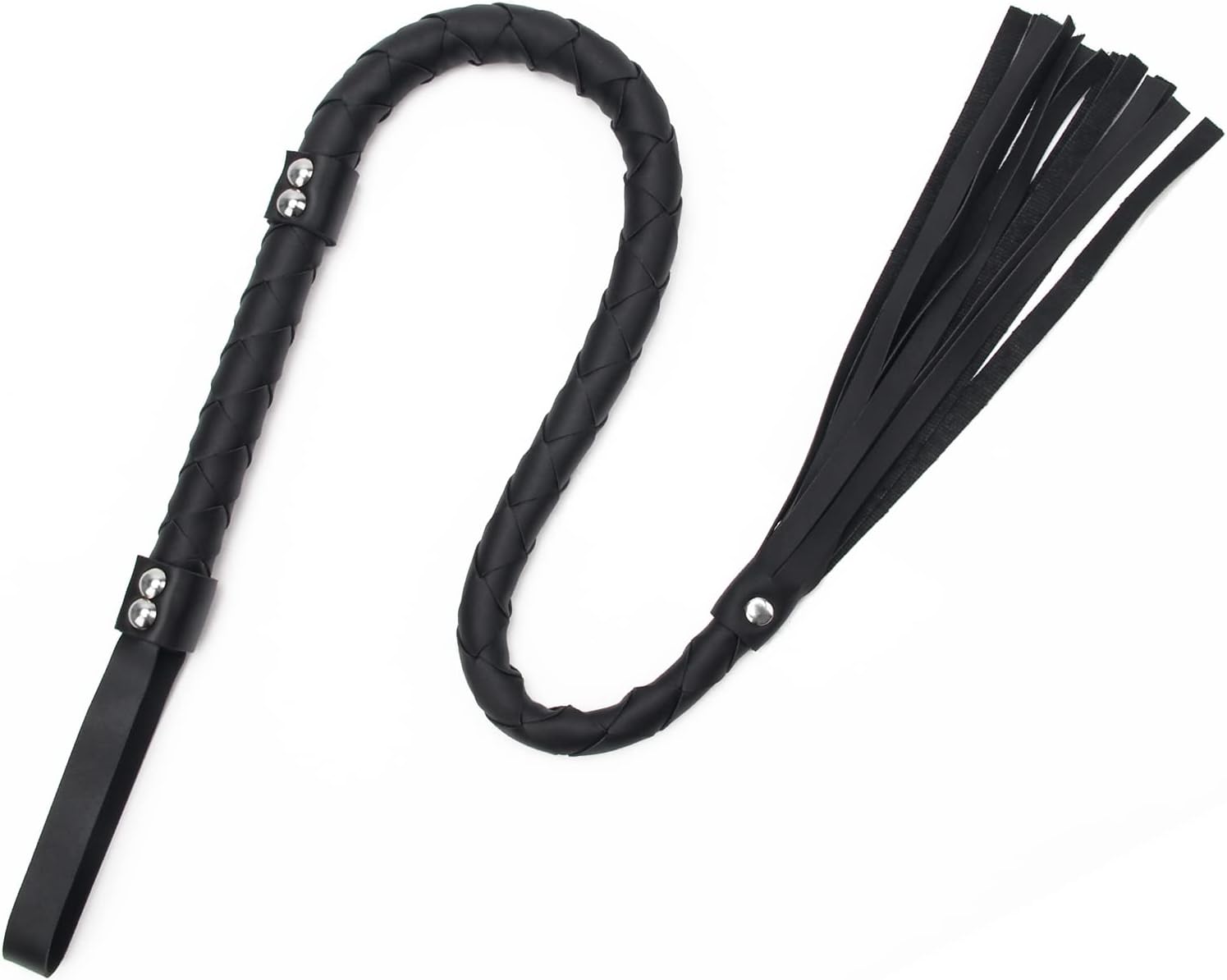 Zhichengbosi 85 cm Horse Crop, Black Faux Leather Riding Crop Outdoor Horse's Daily Training