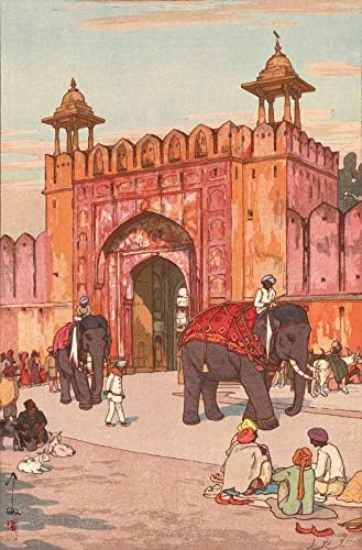 Japanese Art Print - Ajmer Gate, Jaipur from the India and Southeast Asia Series by Yoshida Hiroshi