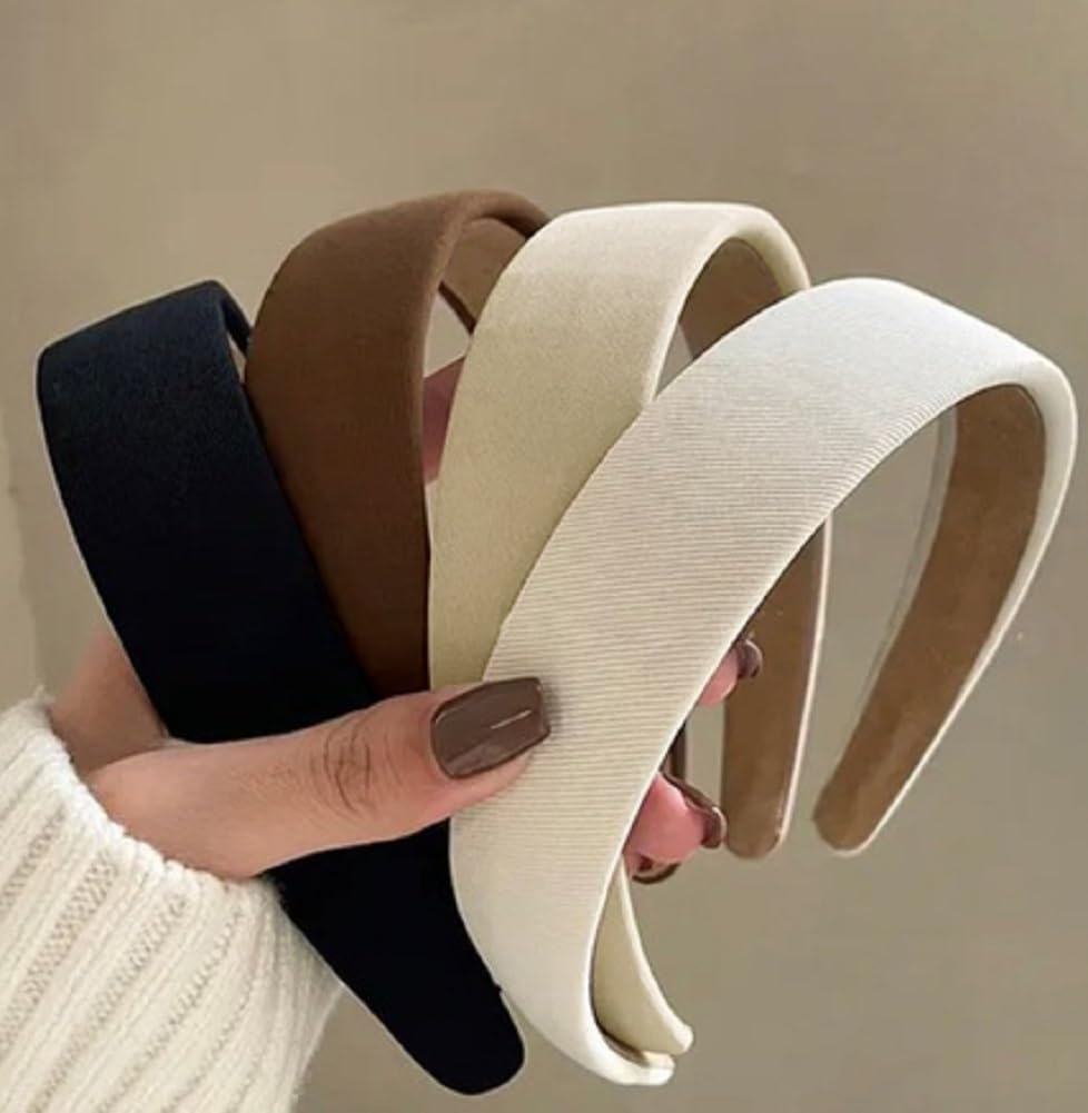 Huachi Headbands for Women Non Slip Trendy Headbands for Women’s Hair 1 inch Wide Cute Headband for Girls, Fall Head Bands Elastic Hair Bands for Womens Fashion Accessories for Women 4PCS