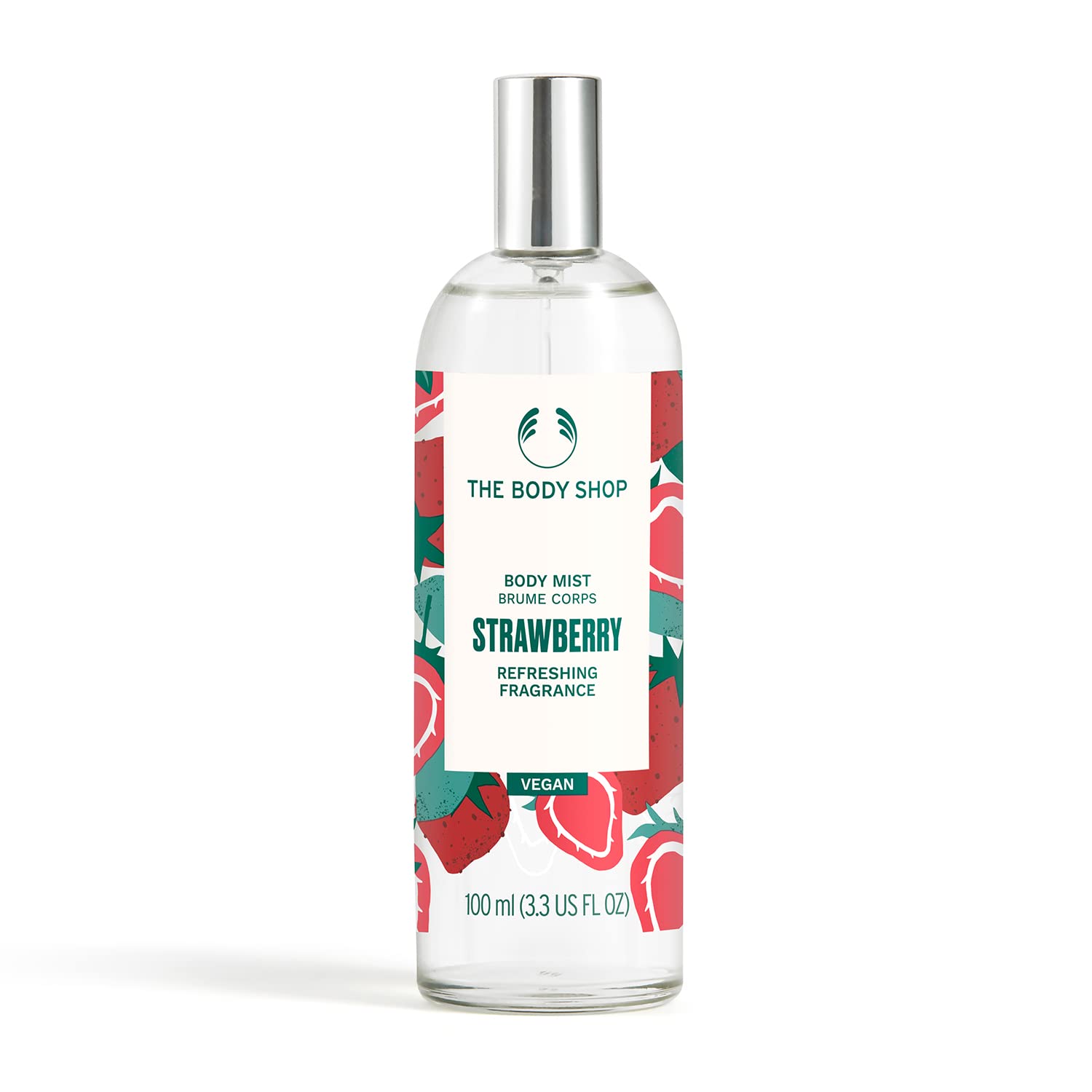 The Body Shop Strawberry Body Mist – Refreshes and Cools with a Sweet Fruity Scent – Vegan – 3.3 oz