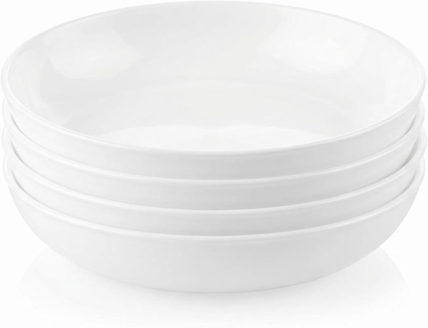 Corelle 4-Pc Versa Bowls for Pasta Salad and More, Service for 4, Durable and Eco-Friendly 30-Oz, Compact Stack Bowl Set, Microwave and Dishwasher Safe, White