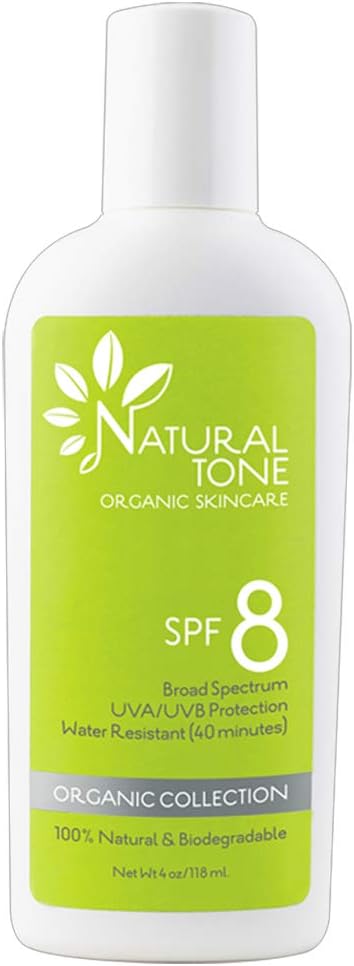 Natural Tone Organic Skincare SPF8 Broad Spectrum Natural Sunscreen 118ml