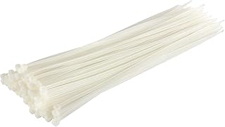 GTSE 12 Inch White/Clear Zip Ties, 100 Pack, 50lb Strength, UV Resistant Long Nylon Cable Ties, Self-Locking 12" Tie Wraps