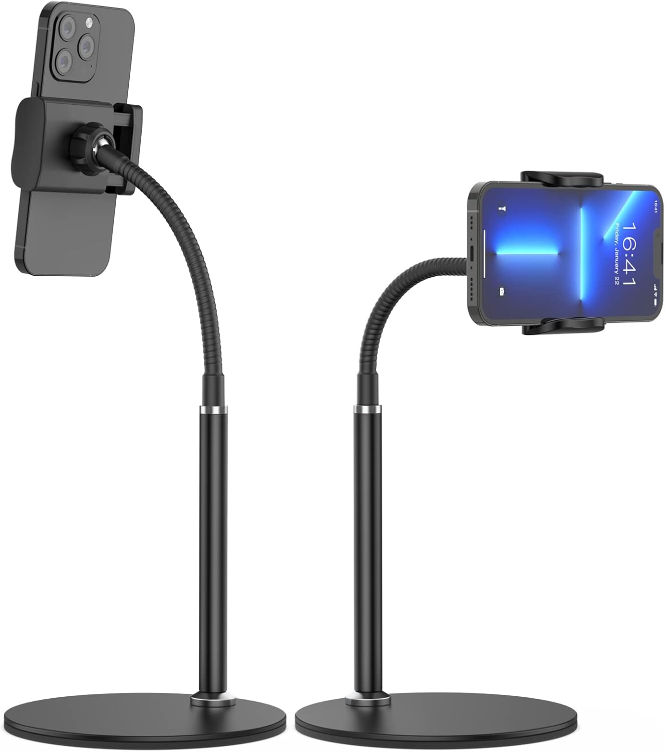 Cell Phone Stand Holder, 360°Flexible Adjustable Desktop Phone Stand with Stable Base, Lazy Desk Mount for iPhone 14 13 12 11 Pro Xs Max XR X 8 7 6 6s Plus Samsung S22 S21 (3.5"-6.5")