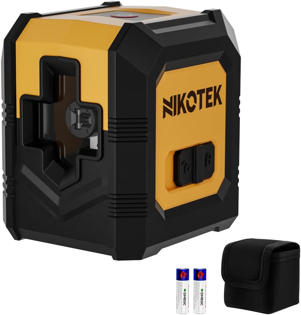 Green Laser Level Self-Leveling Bright Green Beam Horizontal and Vertical Cross Line Laser for Home Decoration DIY etc.Carrying Pouch Battery Included