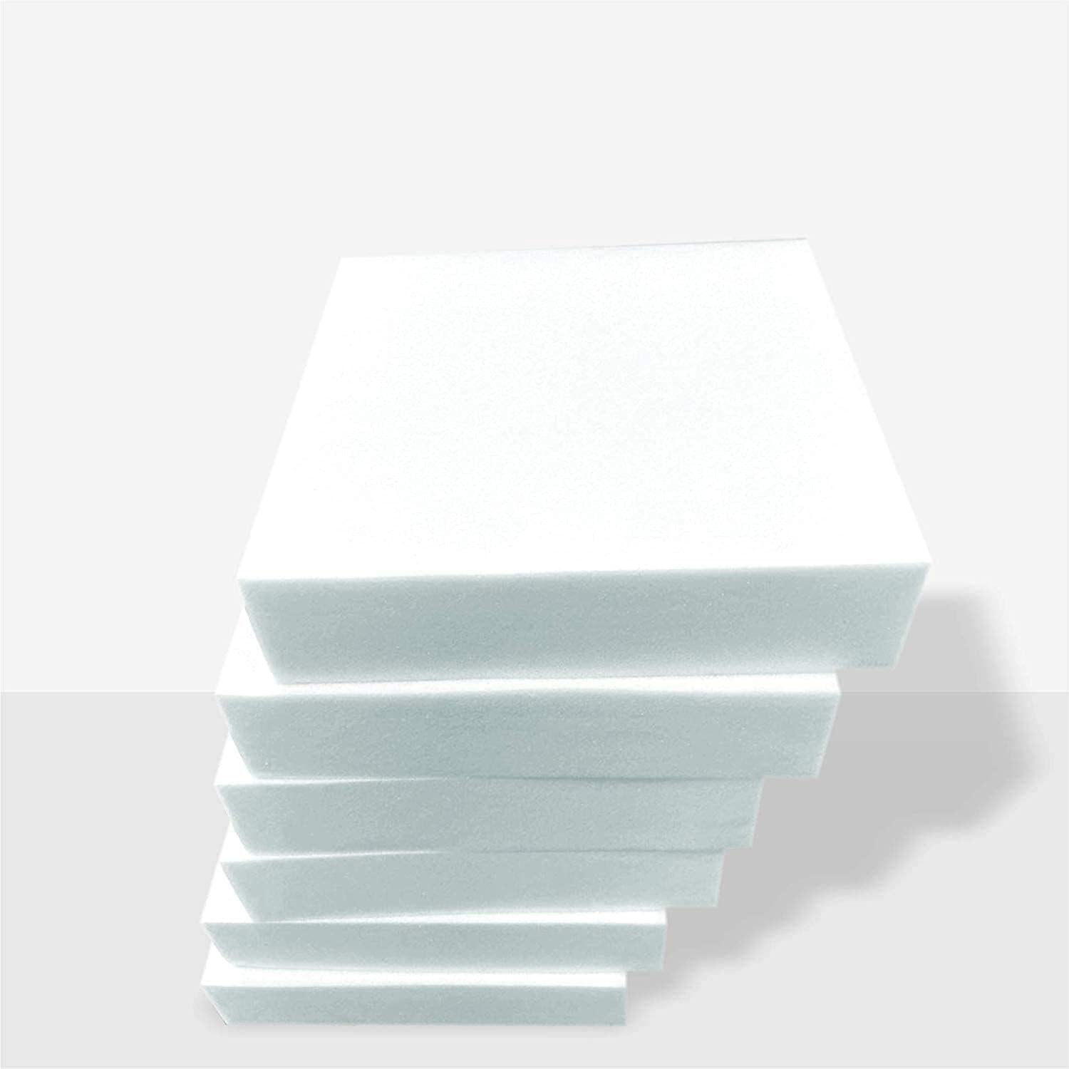Adam Icon High Density White Firm Foam Upholstery Cushions for All type of Foam Cushioning Bench Stool window seat pads sofa Replacement Pet Bed dinning floor mat wheel chair (12" x 12" x 1")