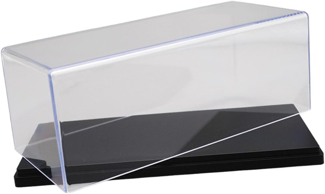 Sharplace Clear Acrylic Display Case,Showcase for 1:43 Model Cars,Decorative,Transparent Organizer Protection for Figure Arts Car Model, black 15x7.6x6.3CM