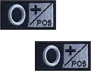 Tactical Blood Type Patches O+ Positive POS Hook and 2"x1" Patch Embroidered Morale Military Navy Army Badge for Outdoors Patches (O+)