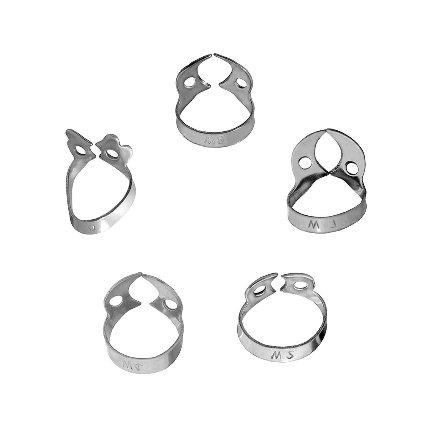 Professional Dental Rubber Dam Clamps | Endodontic Hygenic Brinker Universal Retractors| Tissue Gingival Lower Molars | Restorative Instruments Tools CE (Clamps Set of 5)