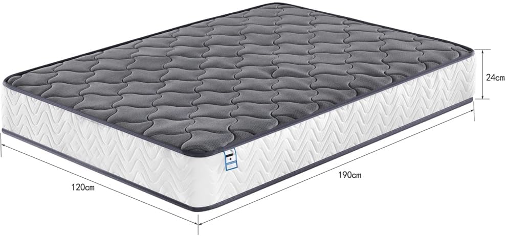 Xeo Home Small Double 4ft Gel Memory Foam Mattress Cooler Sleep Indulgent Comfort with Extra Pressure Relief Breathable Medium Firm with Soft Fabric Hypoallergenic-Color WHITE/GREY (Small Double)