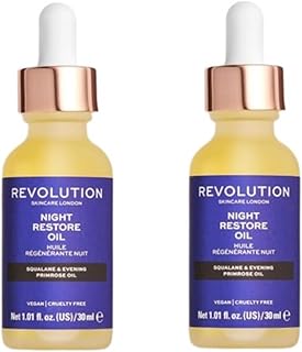 Pack of 2 Skincare Revolution Beauty Night Restore Oil, Squalane & Evening Primrose Oil
