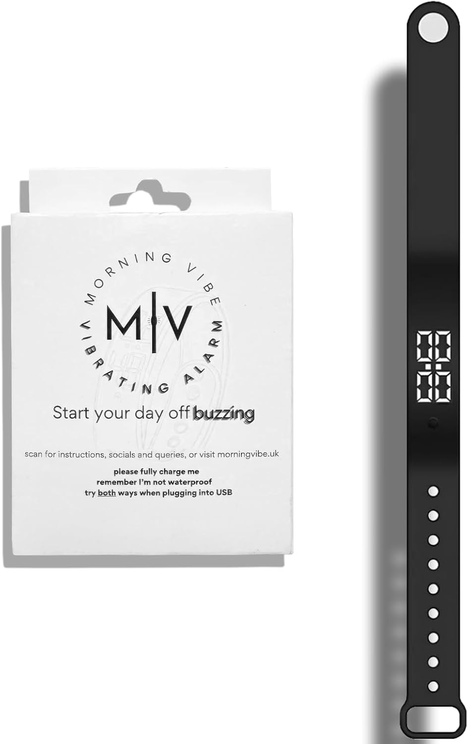 Morning Vibe - Silent Vibrating Alarm Clock Watch - Will not Disturb Others - for Those with Partners/New Borns and Hearing Impaired/Deep Sleepers - 10 Customisable Day of The Week Specific Alarms