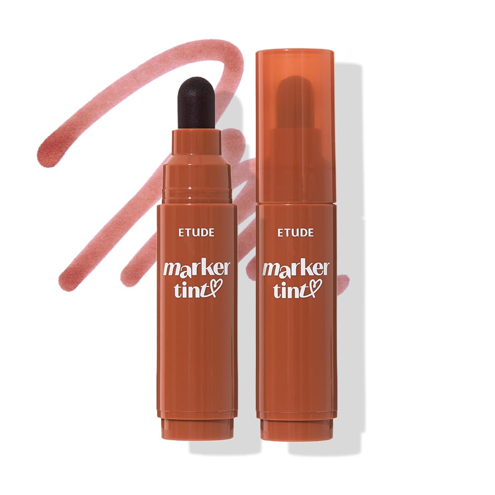 ETUDE Dear Darling Marker Tint, #10 Sweet Cinnamon, Long-Lasting Lip Stain