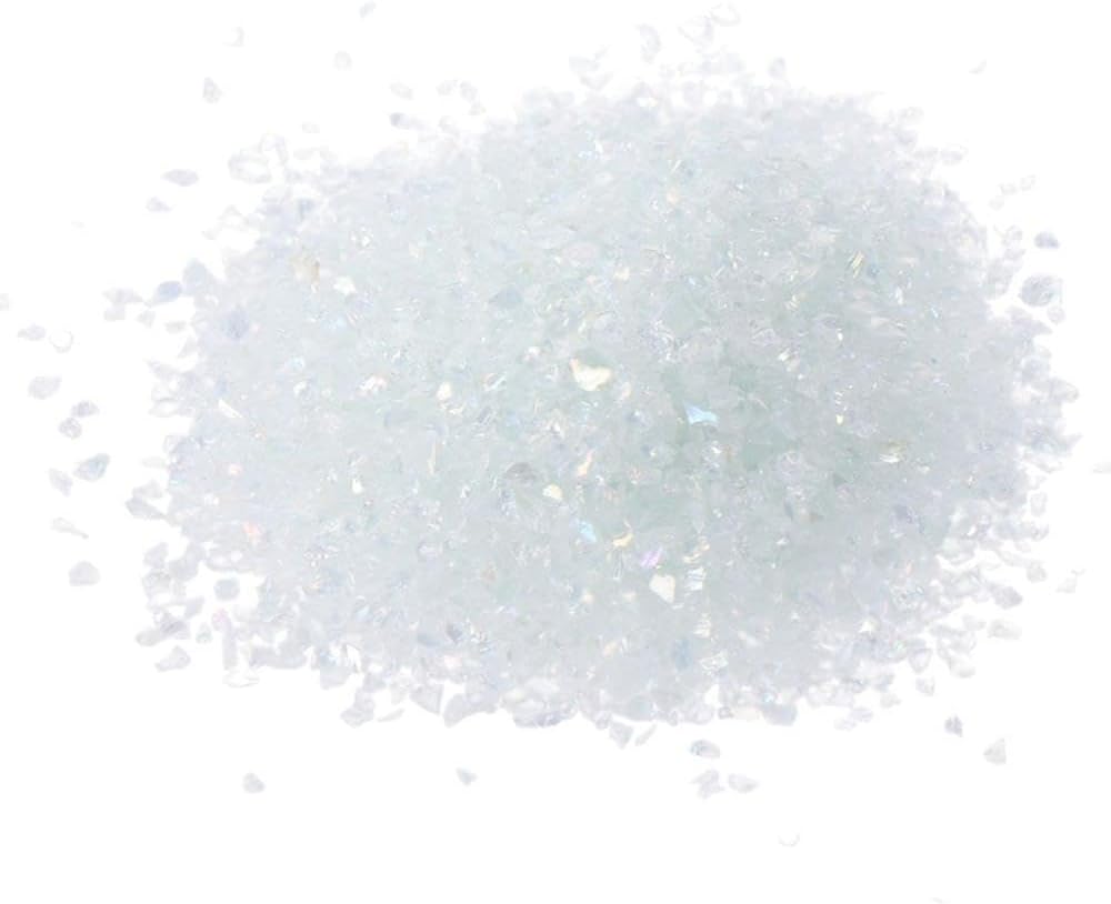 YYlingx 3.5 Oz (100g) Broken Crushed Glass Glitter Shards 2-4mm Multicolor Craft Flakes Sequins Gravel for DIY Craft(White)