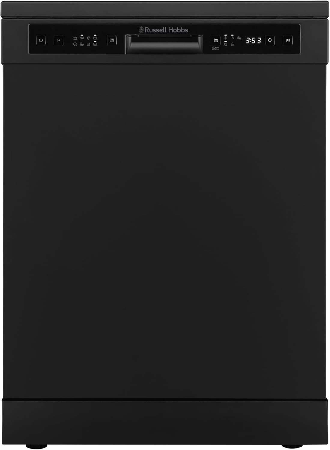 Russell Hobbs Freestanding Dishwasher, Class D, 14 Place Settings, 6 Wash Programs, 24-Hour Delay Start, Auto Door Open, 1 x Height Adjustable Basket and Mini Cutlery Tray in Black, RH60DW00D2B