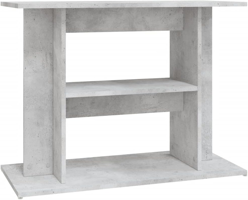vidaXL Engineered Wood Aquarium Stand - Concrete Grey, 3-Tier Display Stand for Fish Tank, Modish Home Decor with Storage Space