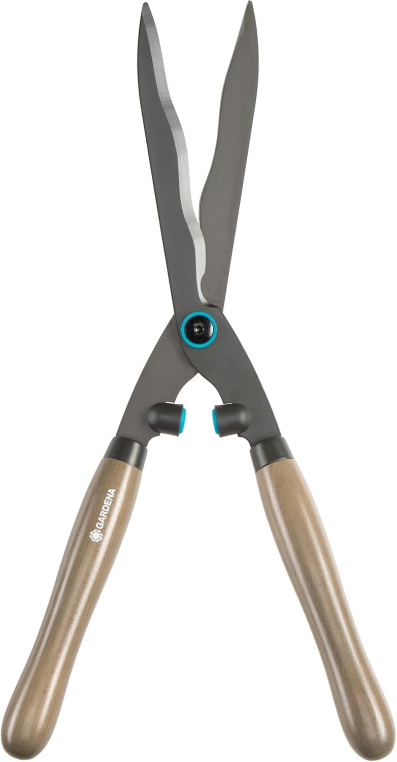 Gardena NatureCut hedge clippers: Sturdy clippers for cutting hedges and thicker branches, 23 cm, with non-stick blade coating and ergonomic wooden handles (12300-20)