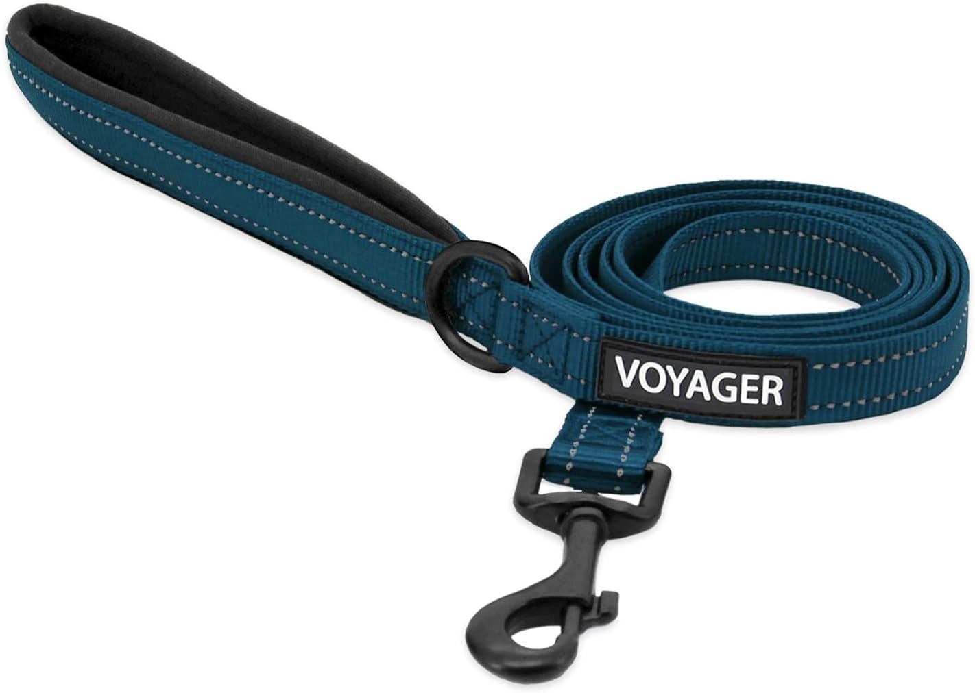 Best Pet Supplies Voyager Reflective Dog Leash or Collar with Neoprene Handle, for Small, Medium, and Large Breed Puppies, Cute and Heavy Duty for Walking, Running and Training - Blue (Leash), S