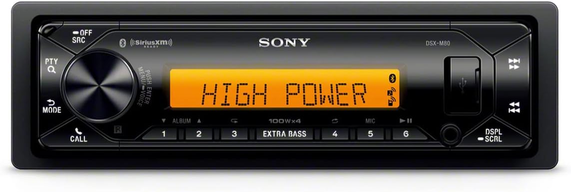Sony DSX-M80 High Power 45W X 4 Rms Digital Media Receiver with Bluetooth and SiriusXM Ready