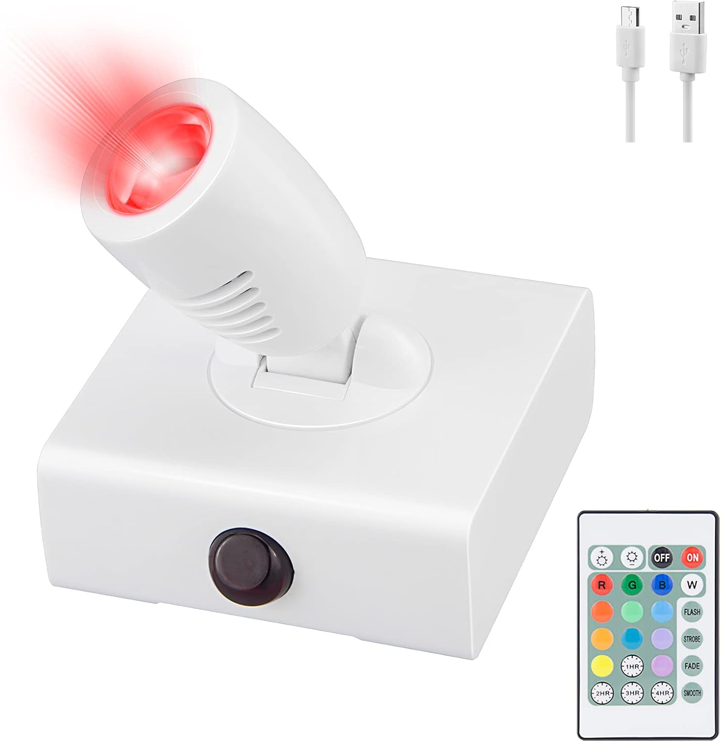 HONGUT Wireless LED Spotlight, Rechargeable Picture Lights, 12 Colors Changing Accent Artwork Lighting, Picture Light for Paintings, Indoor Closet Lights, Puck Lights with Remote, Display Lights-1Pack