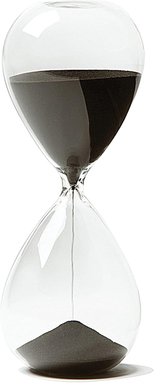 Hourglass, HoveBeaty Hand-Blown Sand Timer Set for Time Management 15 Minutes Durable Glass Construction (15 min, Black)
