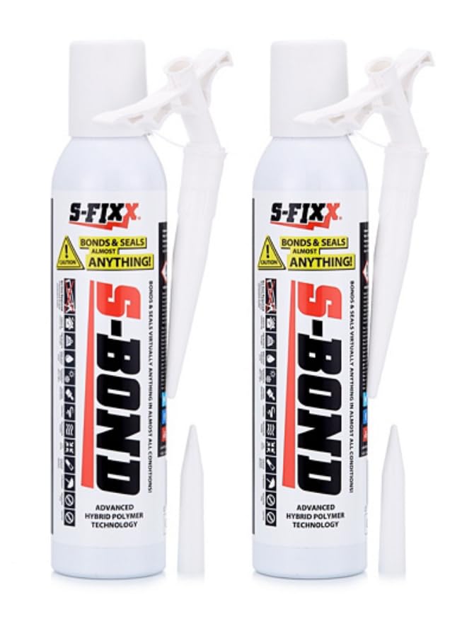 S-BOND No Gun, 3-in-1 Adhesive, Sealant & Filler (2 Pack) White