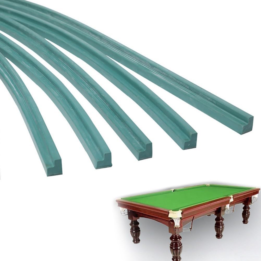 Billiards Table Bumpers Rubber Strip, 4.1ft Pool Table Cushions Replacement, Green Elastic Rail Rubber, for Indoor Games 24x20mm