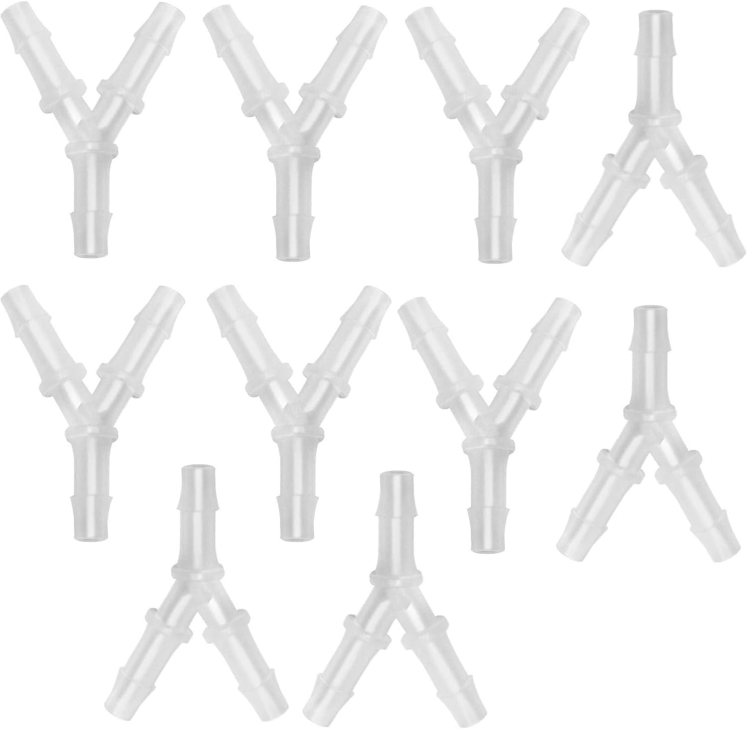 BOBOZHONG Aquarium Air Valve,10 Packs Y-Shaped Aquarium Air Pump Accessories,Air Line Fittings, Air Hose Splitter, Joint Fish Tank Air Pump Tube Hose Fittings Connector for Fish Tank Aquarium