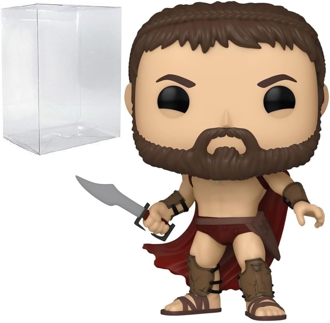 POP Movies: WB 100-300, Leonidas Funko Vinyl Figure (Bundled with Compatible Box Protector Case), Multicolor, 3.75 inches