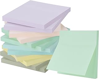 (12 Pack) Sticky Notes 3x3 Inches, ZCZN Morandi Color Self-Stick Note Pads, Colorful Sticky Notes Bulk, Easy to Post for Home, Office, School - 60 Sheets/Pad