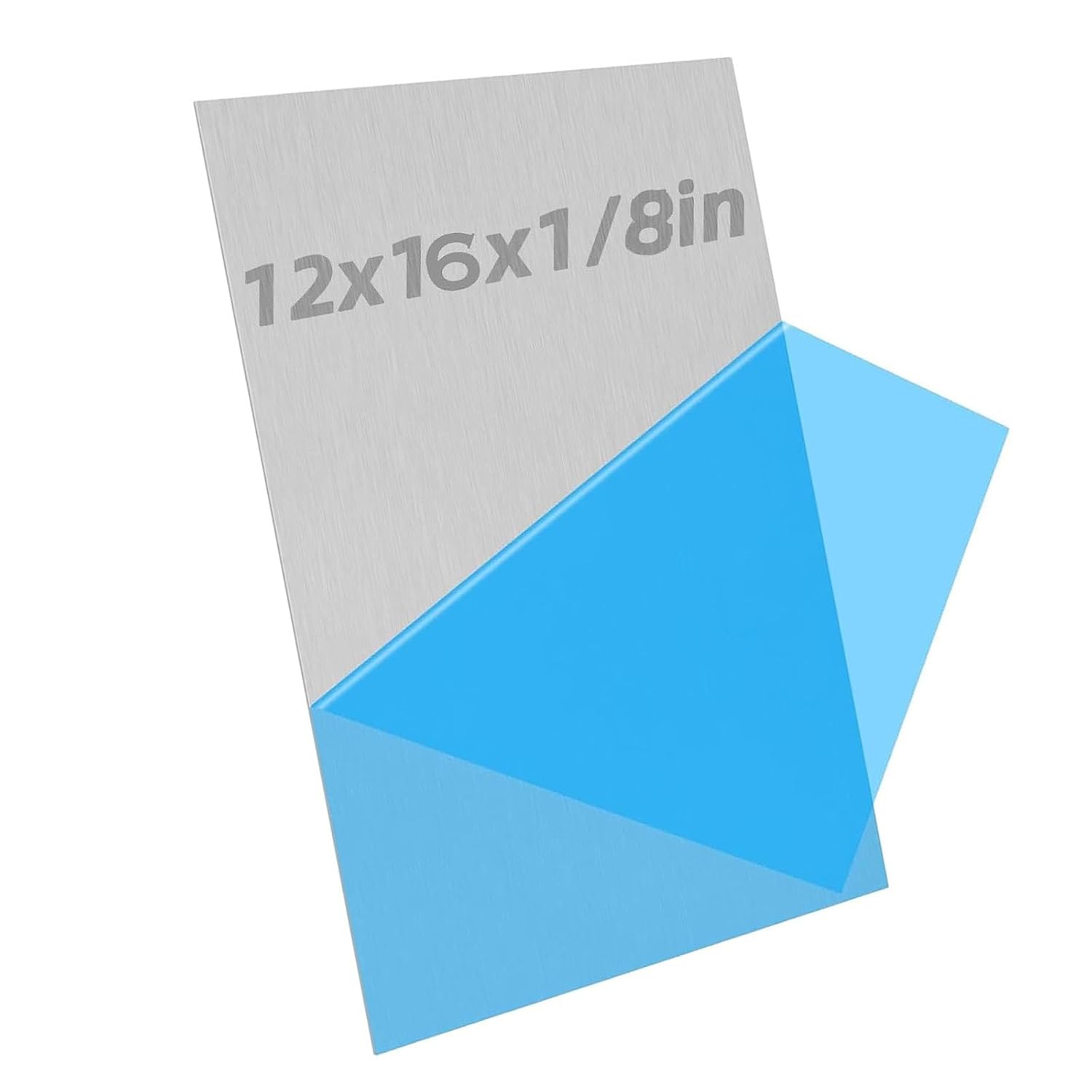 6061-T6 Aluminum Sheet 12x16x1/8 Inch Thickness Durable Aluminum Plate, Thick Metal Aluminum Sheet Covered with Protective Film for Industry, DIY