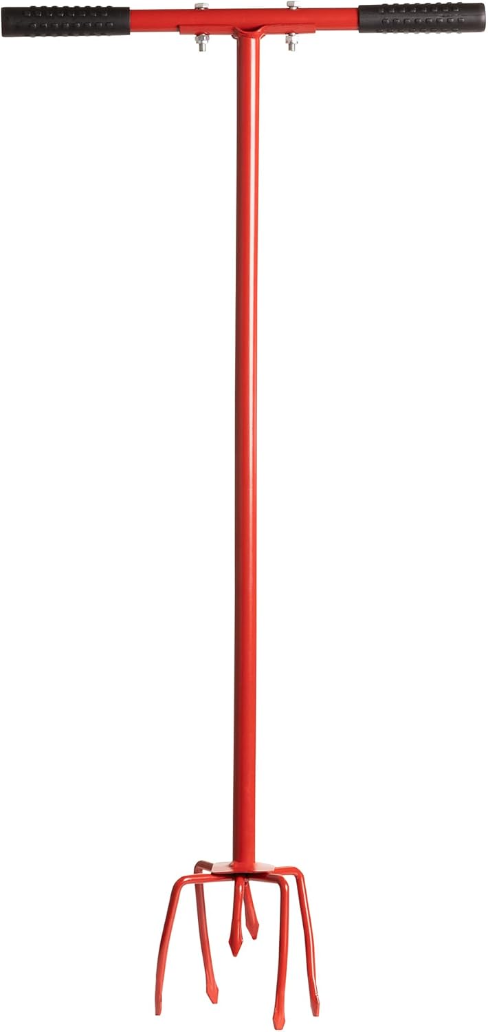 Hardys Carbon Steel Garden Hand Tiller & Cultivator Tool | Long Handled Weeding Tool, Compost Aerator & Cultivator | 32" Soil Hand Turner & Garden Tiller