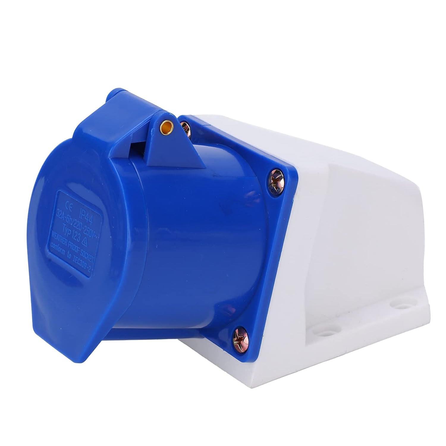 Haosie 32AMP Socket, 2P+E 220V to 250V Wall Socket Waterproof IP44 Plug Connector Socket, 3Pin 1Phase Industrial Power Socke