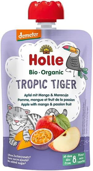 Holle Tropic Tiger - Pouch apple with mango & passion fruit, pack of 12