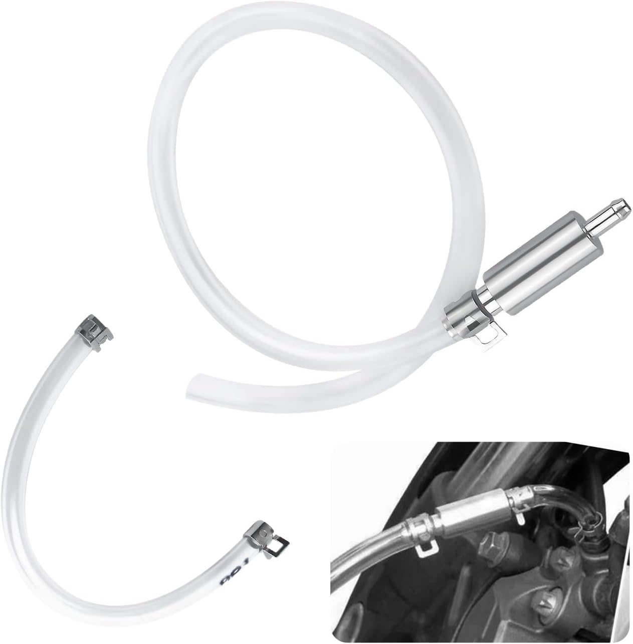 Brake Bleeder Hose,One Men Motorcycle Brake Bleeder Kit for Maintenance & Replacement of Brakes Fluid,Essential Clutch Bleeders Kit with Brakes Bleeders One Way Valve & Clamp