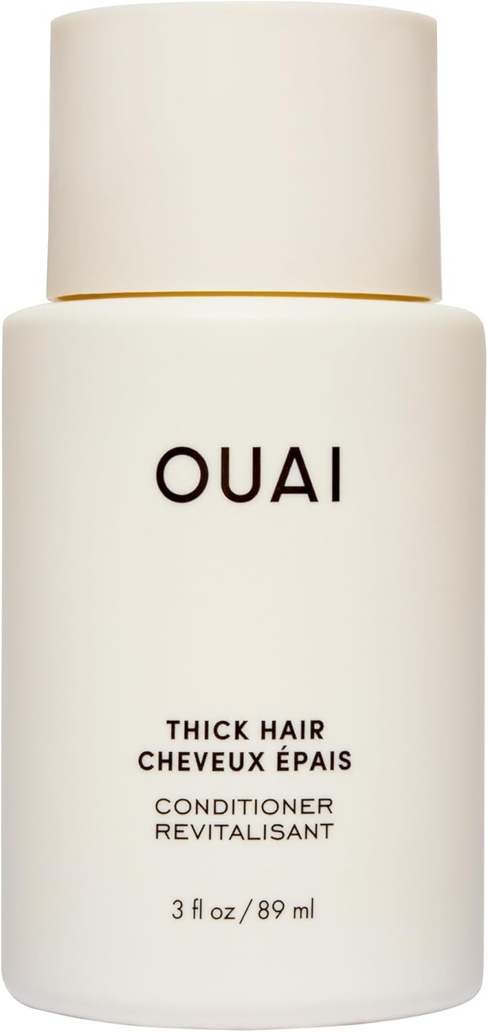 OUAI Thick Hair Conditioner Travel Size - Moisturising Conditioner for Dry, Frizzy Hair - Keratin, Marshmallow Root, Shea Butter and Avocado Oil - Paraben, Phthalate and Sulfate Free Hair Care - 89ml